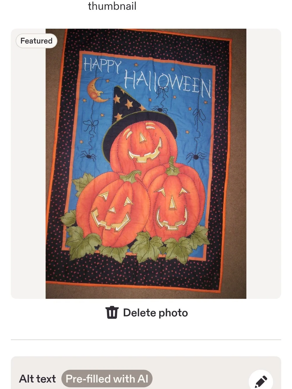 Halloween Pumpkin Wall Hanging - Orange & Blue Festive Decor